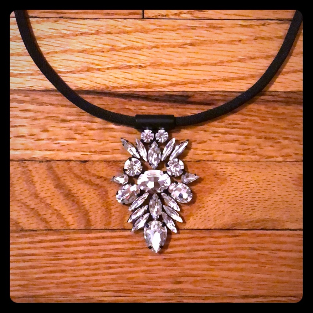 nOir black CZ pendant necklace